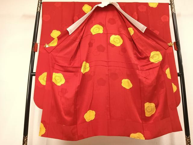 平和屋着物●振袖用長襦袢　無双仕立て　絞り　舞花文　金彩　正絹　逸品　AABL8163fy