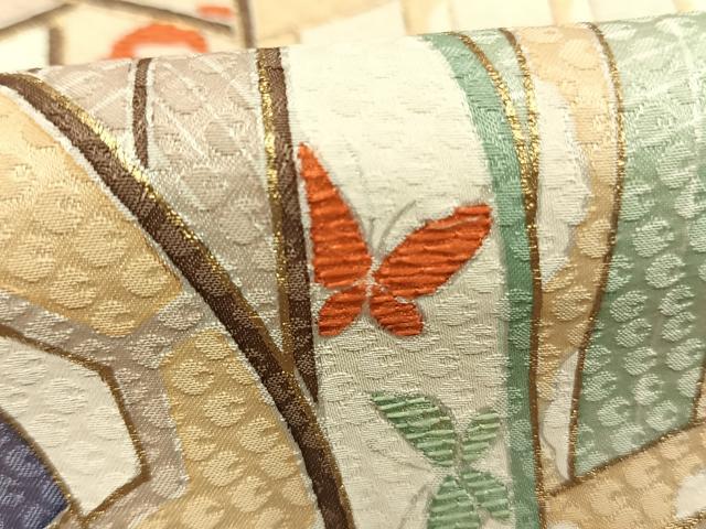 平和屋着物●豪華振袖　刺繍　松竹梅　御所車舞蝶文　金彩　正絹　逸品　AABL8166fy