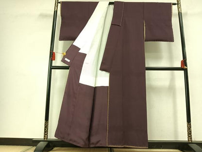 平和屋着物●上質な色無地　滅紫色　やまと誂製　正絹　逸品　未使用　AABL8187fy