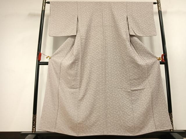 平和屋着物●お召　花尽くし　正絹　逸品　AABL8188fy