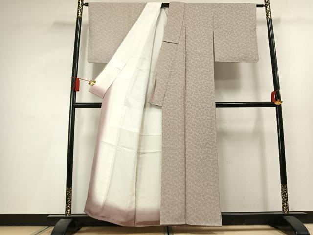 平和屋着物●お召　花尽くし　正絹　逸品　AABL8188fy