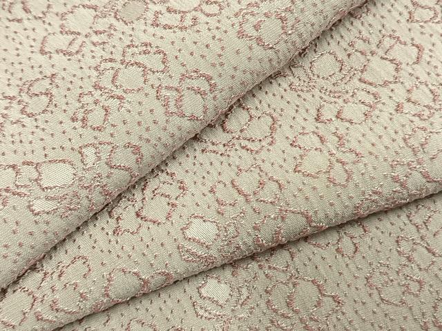平和屋着物●お召　花尽くし　正絹　逸品　AABL8188fy