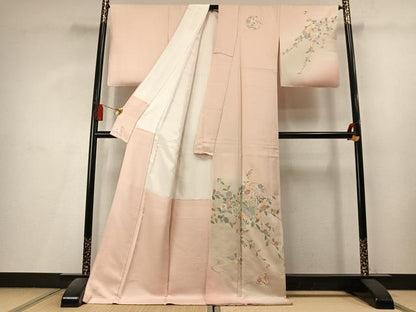 平和屋着物●中国三大刺繍 スワトウ刺繍 汕頭刺繍 蘇州刺繍 総刺繍 訪問着 花鳥文 暈し染め ロング丈 正絹 逸品 AABL8190fy