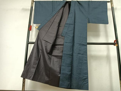 平和屋着物●男性　紬　100亀甲　総詰め　正絹　逸品　AABL8191fy