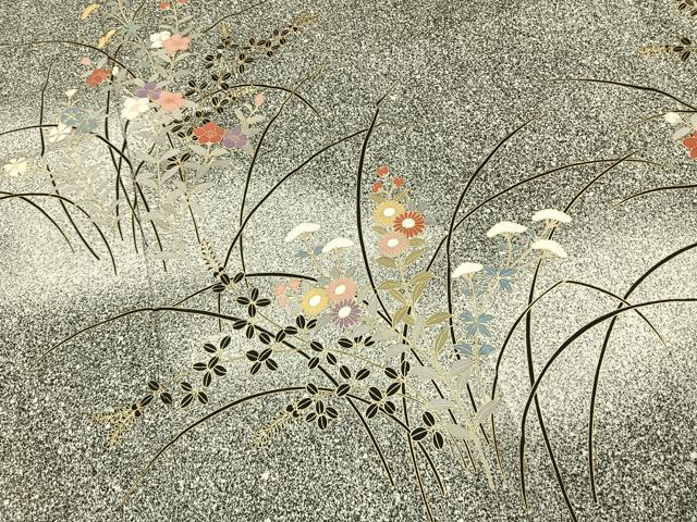 平和屋着物●訪問着　草花文　暈し染め　たたき染め　金彩　正絹　逸品　未使用　AABL8196fy