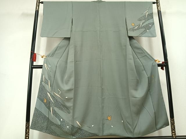 平和屋着物●染色の魔術師　染乃座・大久保玄才　そめのざ玄才　訪問着　舞花文　金彩　正絹　逸品　AABL8197fy