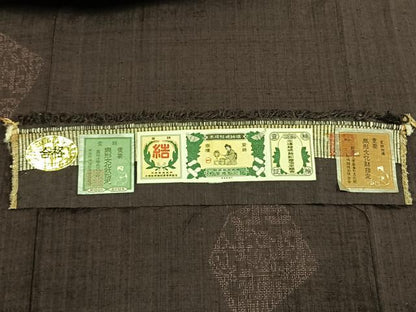 平和屋着物●本場結城紬　重要無形文化財　100亀甲　飛び亀甲柄　色紙花文　奥順謹製　証紙付き　正絹　逸品　AABL8206fy