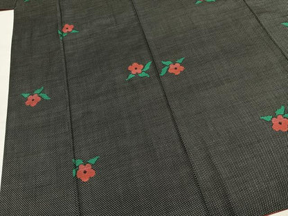 平和屋着物●本場大島紬　7マルキ　総絣　草花文　逸品　AABL8217fy