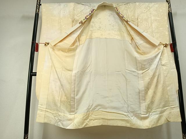 平和屋着物●振袖用長襦袢　無双仕立て　流水舞桜地紋　暈し染め　半衿刺繍　正絹　逸品　AABL8218fy