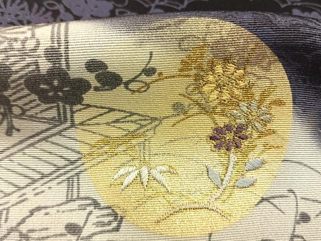 平和屋着物●訪問着　刺繍　風景花文　暈し染め　金糸　金彩　正絹　逸品　AABL8222fy
