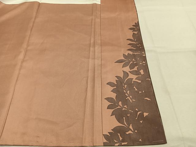 平和屋着物●本場縞大島紬　訪問着　作家物　舞葉文　金銀彩　正絹　逸品　未使用　AABL8224fy
