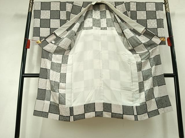 平和屋着物●長襦袢　無双仕立て　市松文様　正絹　逸品　AABL8227fy