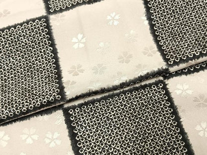 平和屋着物●長襦袢　無双仕立て　市松文様　正絹　逸品　AABL8227fy