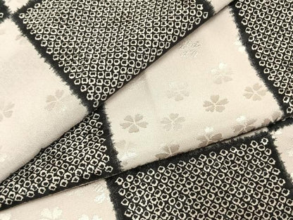 平和屋着物●長襦袢　無双仕立て　市松文様　正絹　逸品　AABL8227fy