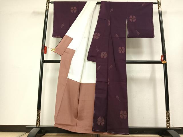平和屋着物●お召　舞花文　正絹　逸品　AABL8230fy