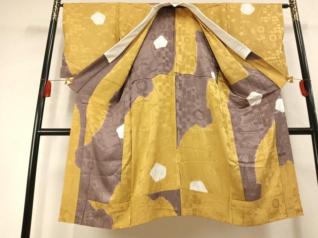 平和屋着物●長襦袢　無双仕立て　絞り　御所車花文　正絹　逸品　AABL8231fy