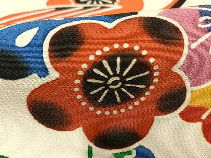 平和屋着物●豪華振袖　紅型　花鳥文　金彩　正絹　逸品　AABL8232fy
