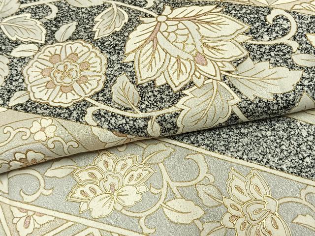 平和屋着物●訪問着　作家物　更紗熨斗花文　たたき染め　金彩　鈴乃屋扱い　正絹　逸品　AABL8239fy