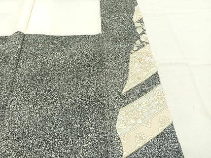 平和屋着物●訪問着　作家物　更紗熨斗花文　たたき染め　金彩　鈴乃屋扱い　正絹　逸品　AABL8239fy