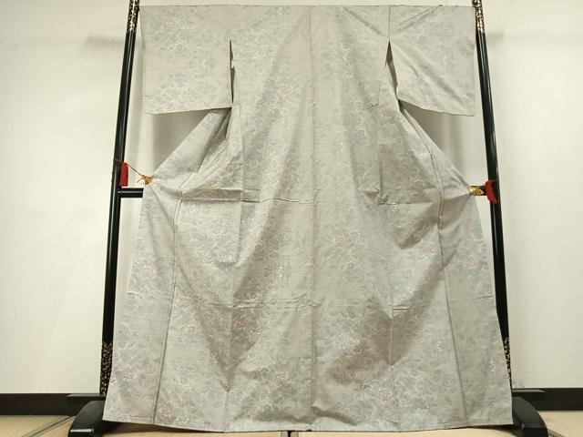 平和屋着物●本場大島紬　白大島　9マルキ　草花文　やまと誂製　正絹　逸品　未使用　AABL8243fy