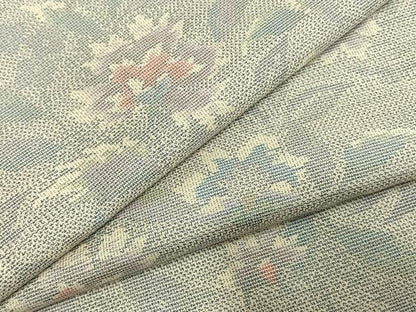 平和屋着物●本場大島紬　白大島　9マルキ　草花文　やまと誂製　正絹　逸品　未使用　AABL8243fy