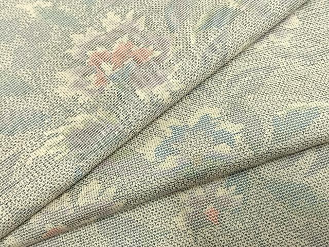 平和屋着物●本場大島紬　白大島　9マルキ　草花文　やまと誂製　正絹　逸品　未使用　AABL8243fy