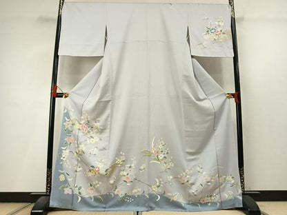 平和屋着物●訪問着　枝花文　暈し染め　金彩　正絹　逸品　AABL8247fy