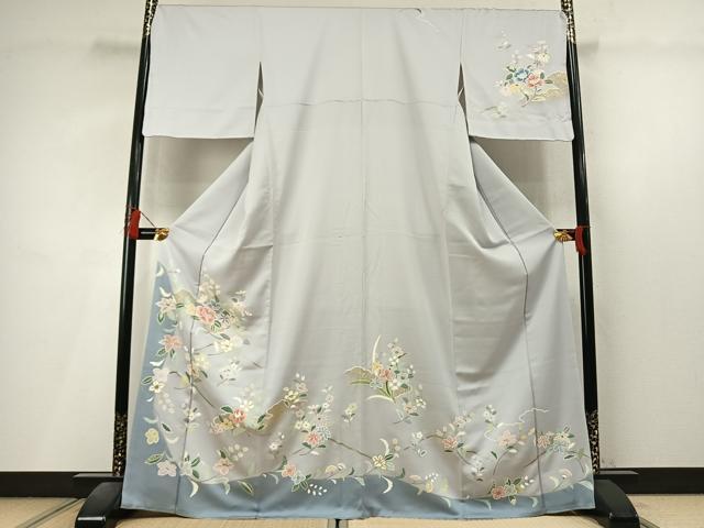 平和屋着物●訪問着　枝花文　暈し染め　金彩　正絹　逸品　AABL8247fy