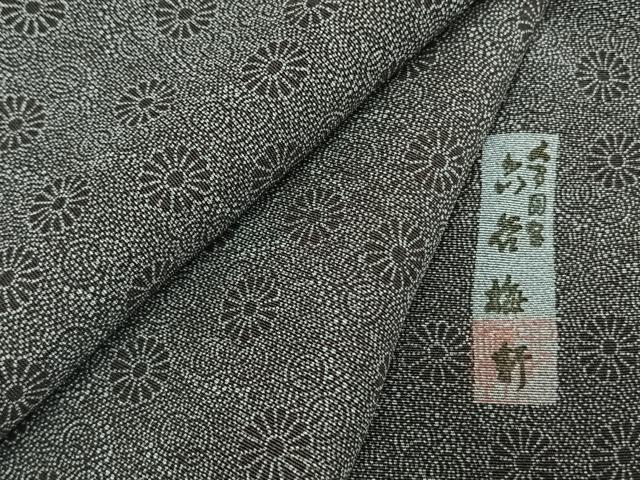 平和屋着物●人間国宝　初代 六谷梅軒(六谷紀久男)錐彫り　重要無形文化　財伊勢型紙　江戸小紋　花尽くし　正絹　逸品　AABL8248fy