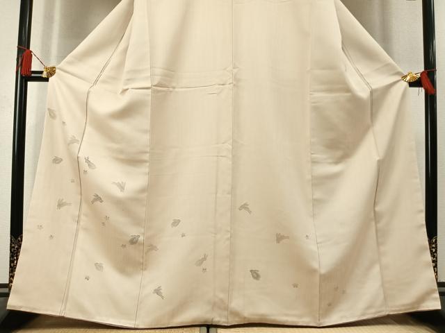 平和屋着物●訪問着　兎　舞桜文　正絹　逸品　AABL8251fy