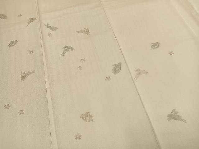平和屋着物●訪問着　兎　舞桜文　正絹　逸品　AABL8251fy