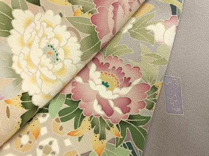 平和屋着物●本加賀友禅作家　松任いち　色留袖　草花文　暈し染め　証紙付き　正絹　逸品　AABL8258fy