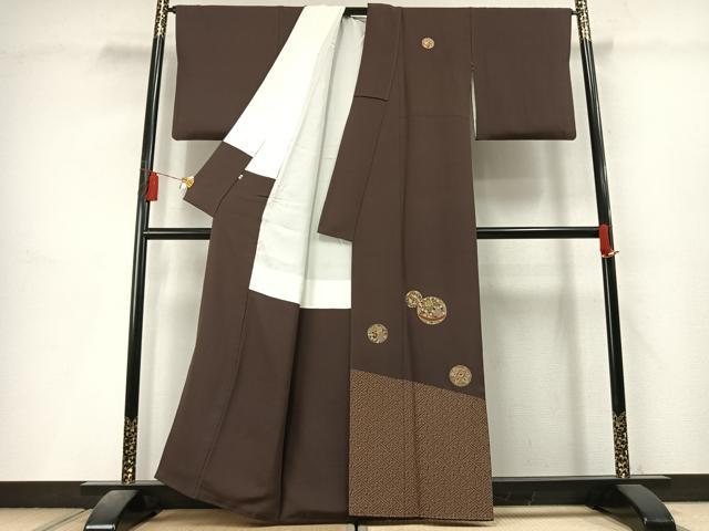 平和屋着物●訪問着　総刺繍　鞠　金糸　金彩　正絹　逸品　AABL8260fy