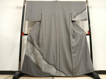 平和屋着物●江戸小紋　訪問着　道長花文　正絹　逸品　AABL8269fy
