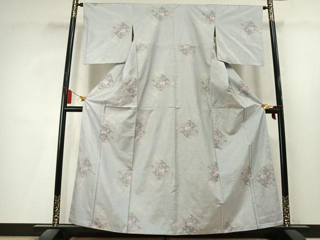 平和屋着物●本場大島紬　白大島　7マルキ　有栖川文様　正絹　逸品　未使用　AABL8277fy