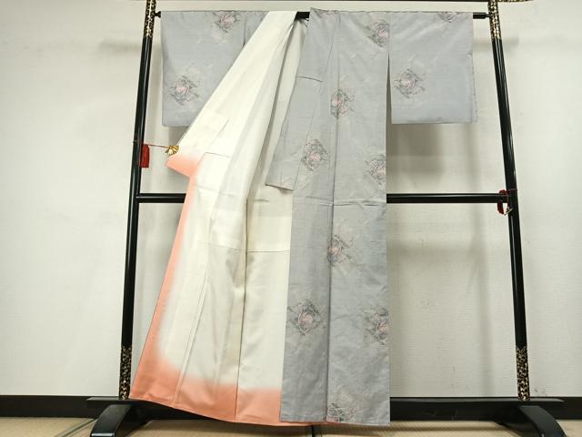 平和屋着物●本場大島紬　白大島　7マルキ　有栖川文様　正絹　逸品　未使用　AABL8277fy