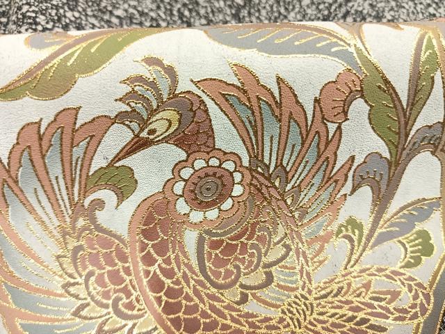 平和屋着物●訪問着　吉祥花鳥文　たたき染め　金彩　正絹　逸品　AABL8280fy