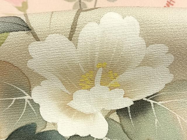 平和屋着物●訪問着　手描き　草花文　暈し染め　正絹　逸品　AABL8282fy