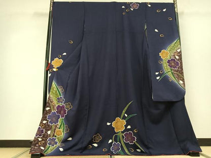 平和屋着物●豪華振袖　舞桜文　暈し染め　金彩　正絹　逸品　AABL8284fy