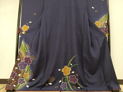 平和屋着物●豪華振袖　舞桜文　暈し染め　金彩　正絹　逸品　AABL8284fy