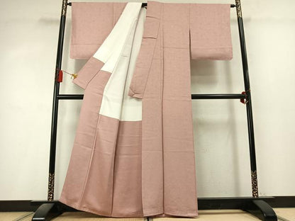 平和屋着物●上質な色無地　舞花地紋　虹色　正絹　逸品　未使用　AABL8288fy