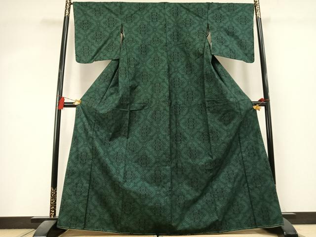 平和屋着物●本場大島紬　7マルキ　吉祥花文　正絹　逸品　AABL8300fy