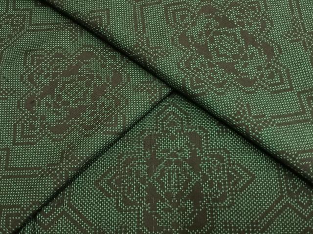 平和屋着物●本場大島紬　7マルキ　吉祥花文　正絹　逸品　AABL8300fy