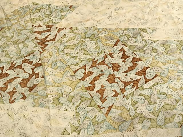 平和屋着物●訪問着　手描き　舞葉文　正絹　逸品　AABL8306fy