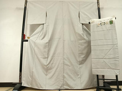 平和屋着物●結城紬　白練色　証紙付き　正絹　逸品　AABL8309fy