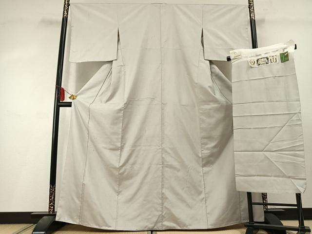 平和屋着物●結城紬　白練色　証紙付き　正絹　逸品　AABL8309fy