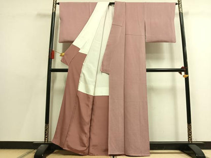 平和屋着物●上質な色無地　鴇浅葱色　鬼しぼ縮緬　正絹　逸品　AABL8317fy