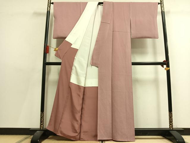 平和屋着物●上質な色無地　鴇浅葱色　鬼しぼ縮緬　正絹　逸品　AABL8317fy