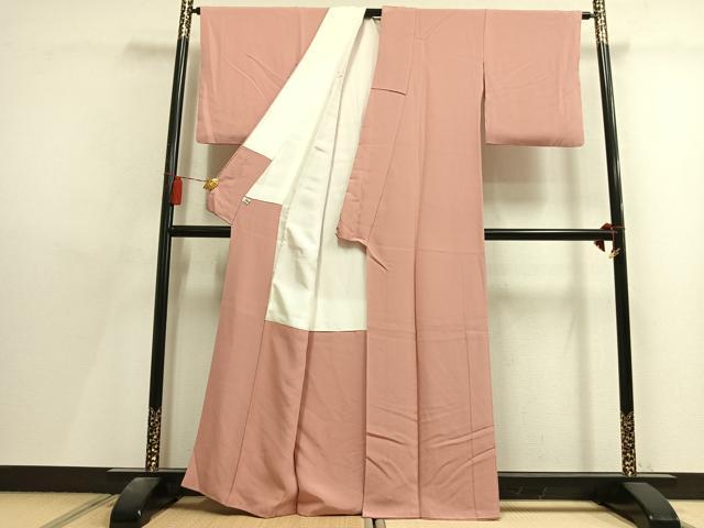 平和屋着物●上質な色無地　宍色　正絹　逸品　AABL8321fy