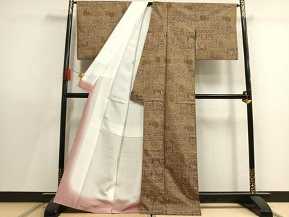 平和屋着物●本場大島紬　色紙重ね花文　正絹　逸品　AABL8322fy